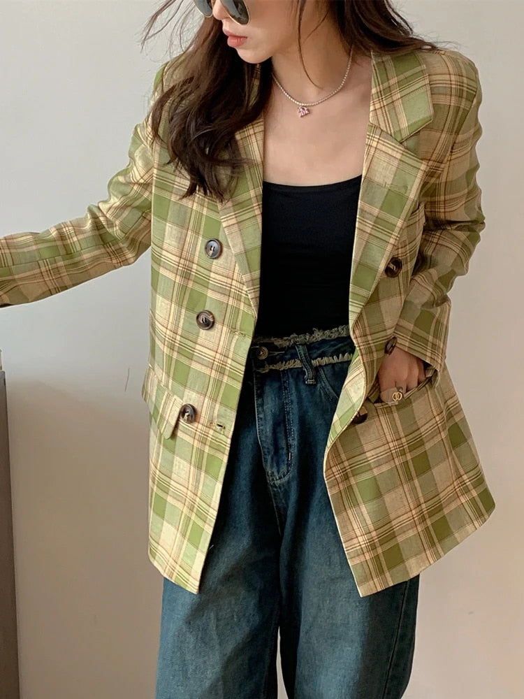 Maury - Vintage Geruite Oversized blazer